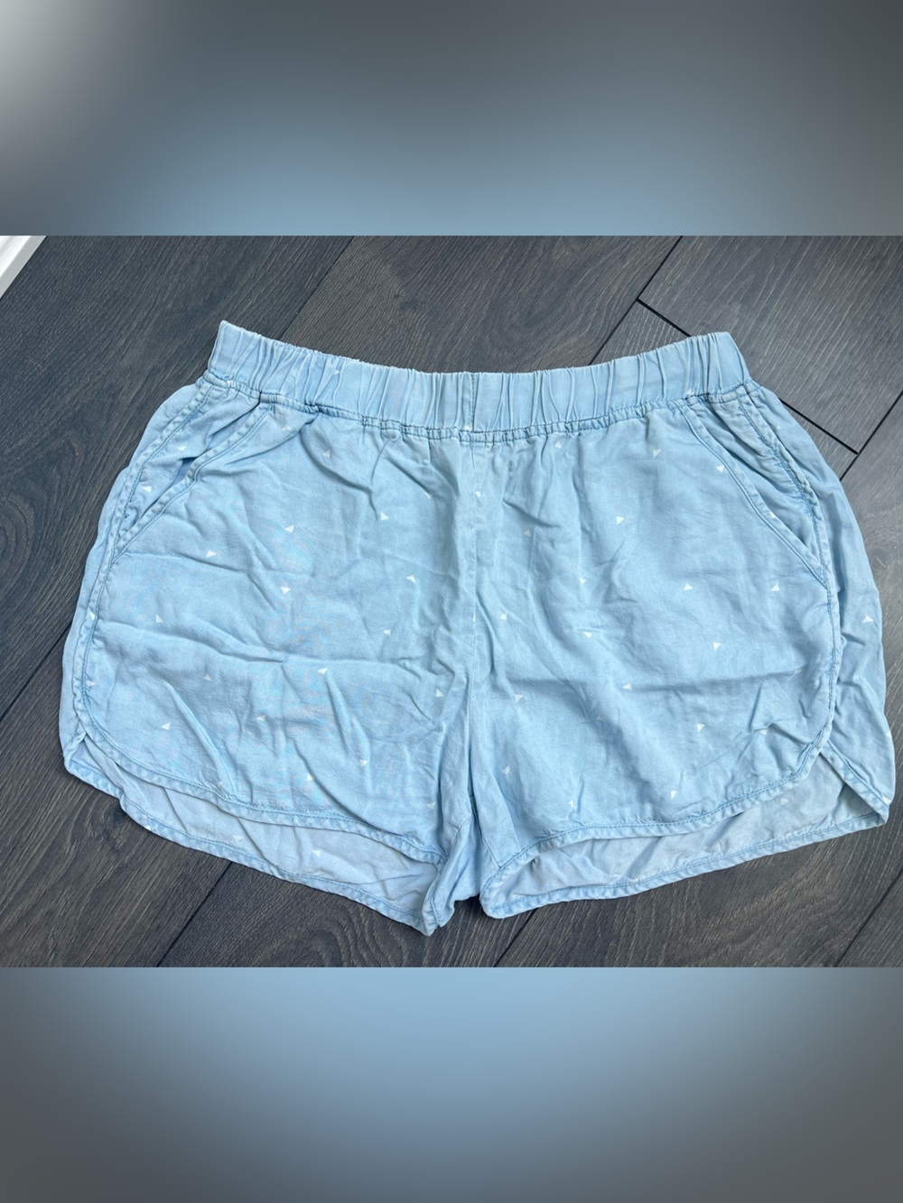 Thread & Supply Light Blue Elastic-Waist Casual Women's Shorts